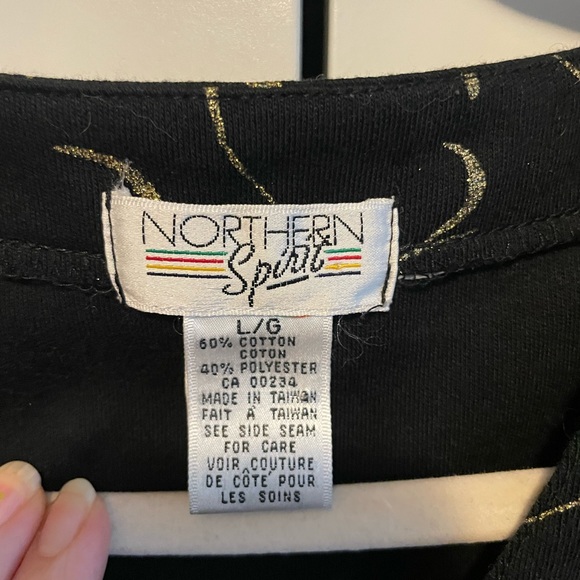 💛Northern Spirit Vintage Gold and Black Sweater. Cotton. Size L. - Picture 4 of 4